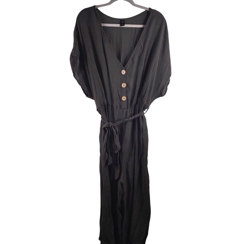 Shein Curve Gauzy Cropped Jumpsuit, with Tie, Size 4XL